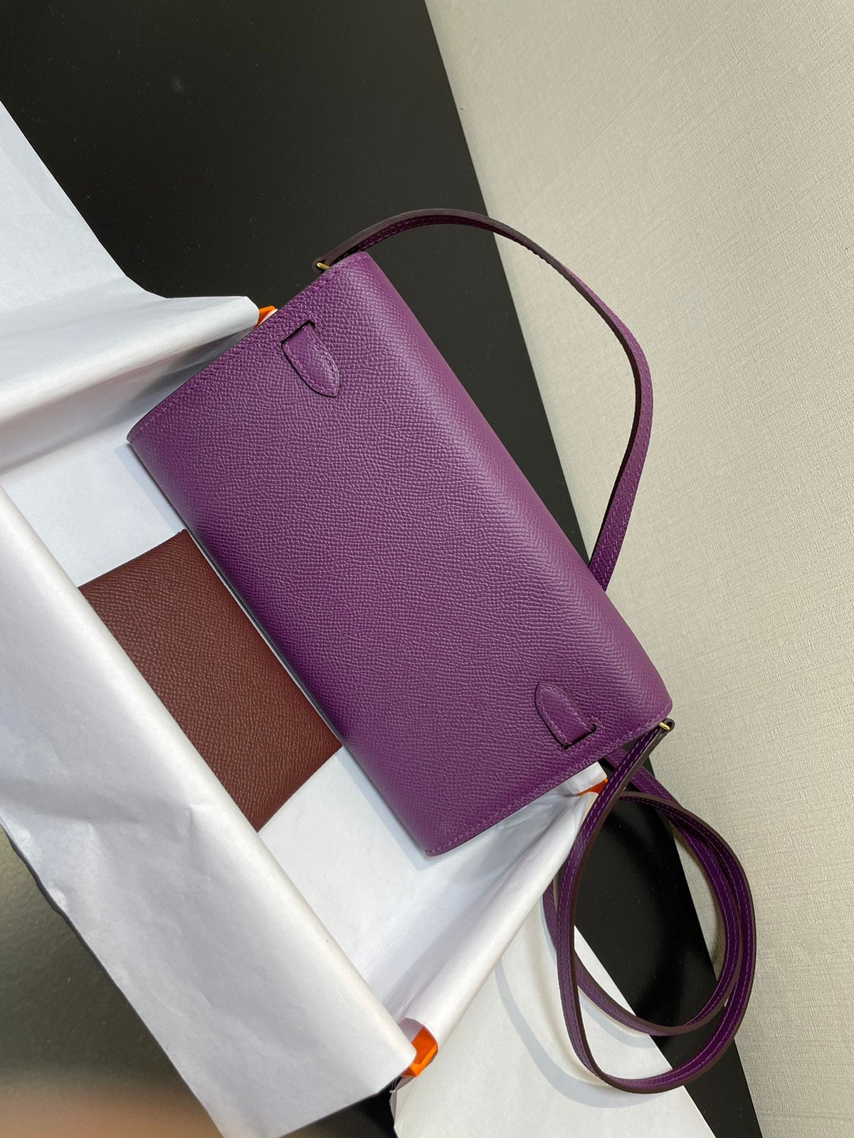 kelly woc 20.5 purple epsom gold hardware