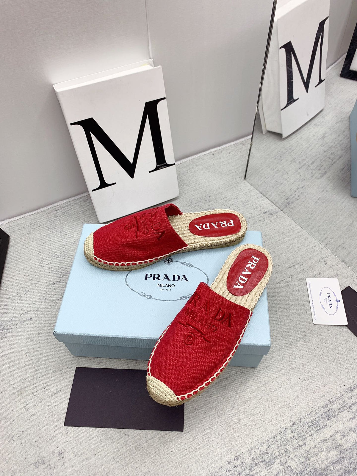 Prada 2026 Mules Canvas Rope Sole 731188