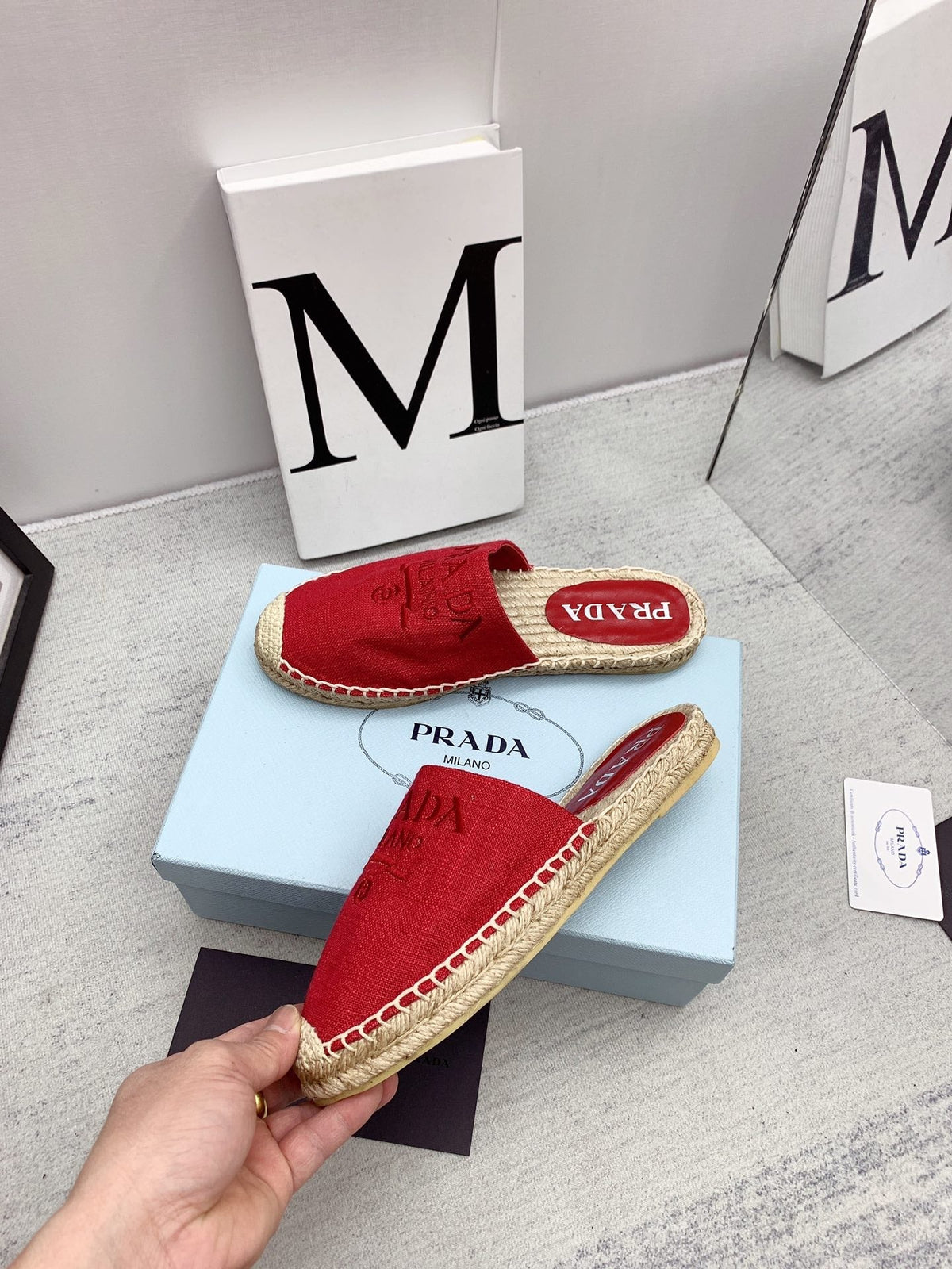 Prada 2026 Mules Canvas Rope Sole 731188