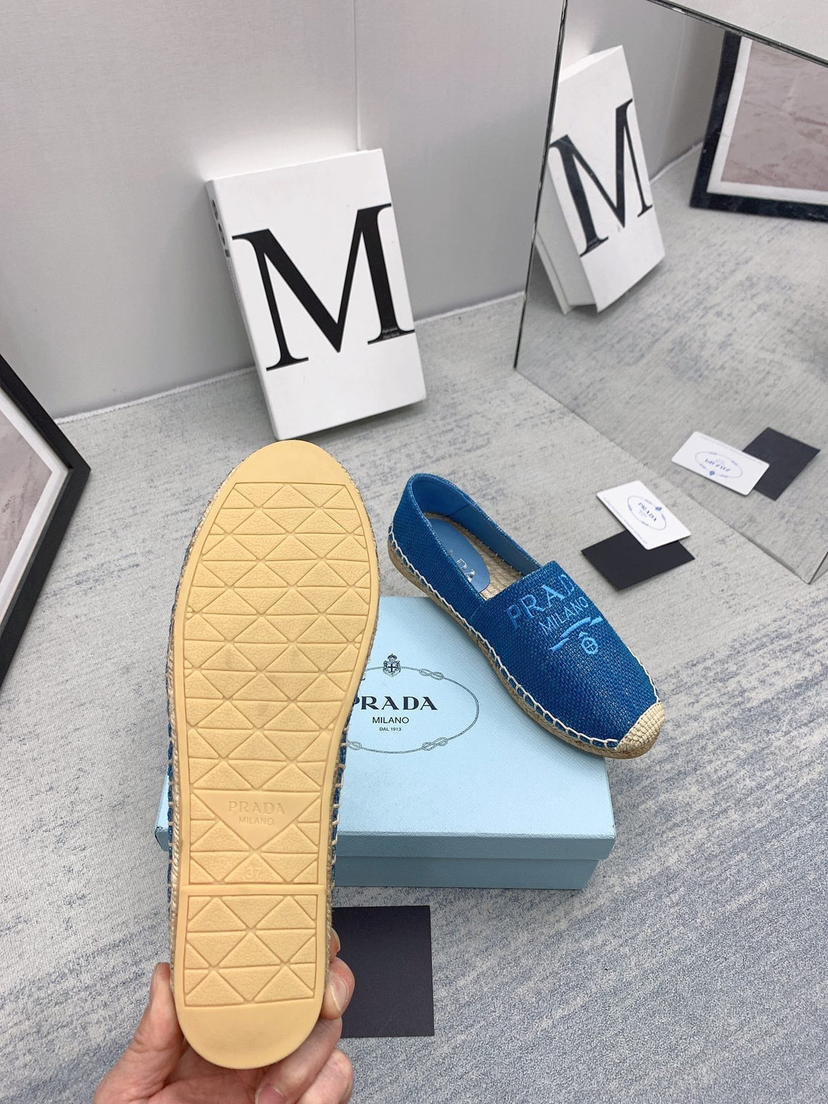 Prada 2026 Loafers Twill Fabric Rope Sole 731193