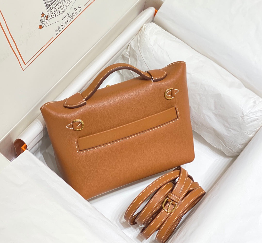 HM Mini 24 Sur 24 Bag 21cm Gold Swift Cowhide Gold Hardware 250264