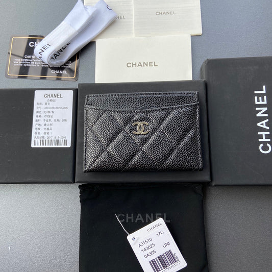CC Classic Card Holder Black Caviar Sliver Steel 173999