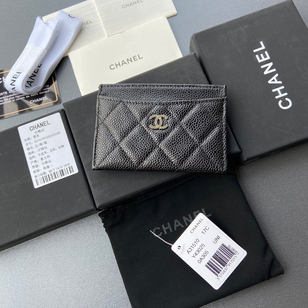 CC Classic Card Holder Black Caviar Sliver Steel 173999