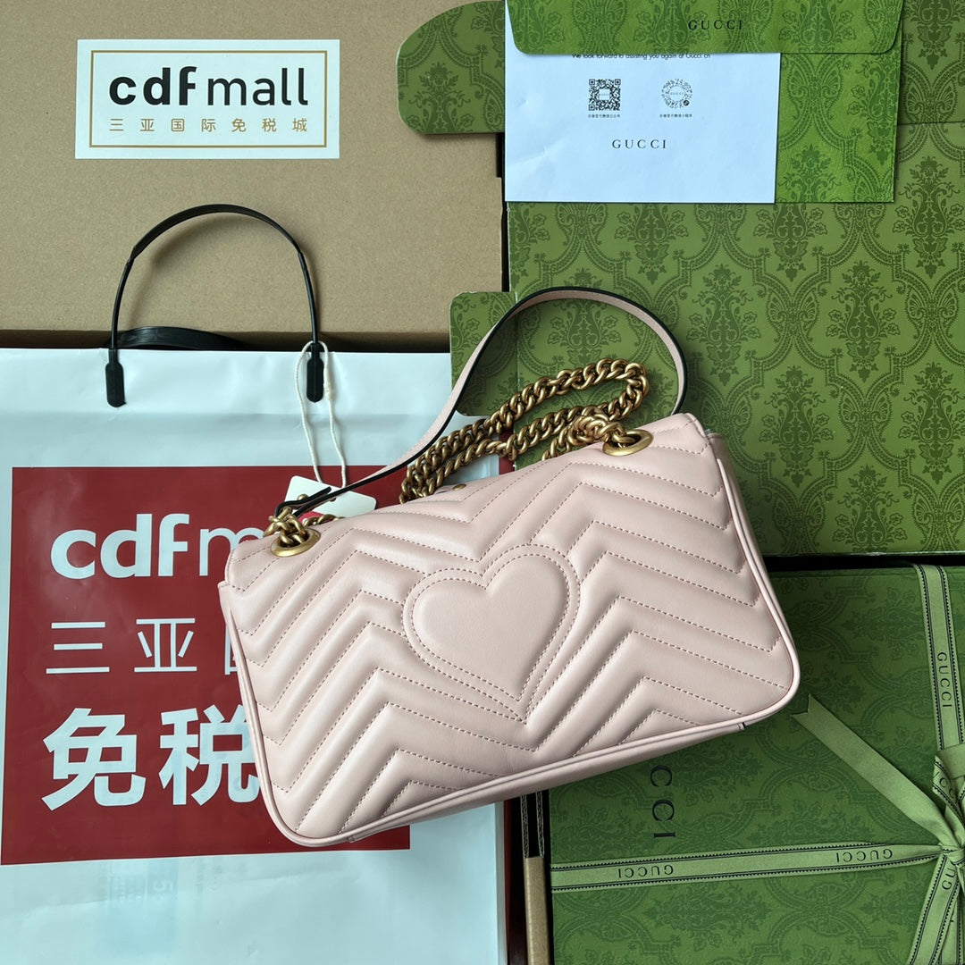 gg marmont 26cm nude mattelasse leather gold hardware