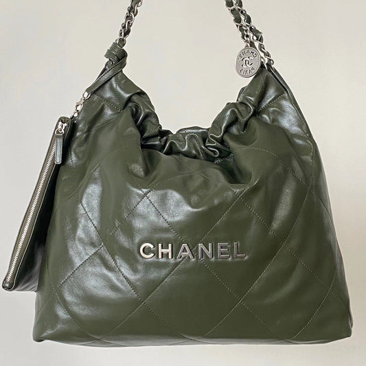 Chanel 25 Bag Dark Green Soft Calfskin