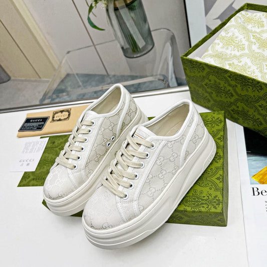 GG Low Top Sneakers 50mm White Canvas 457429