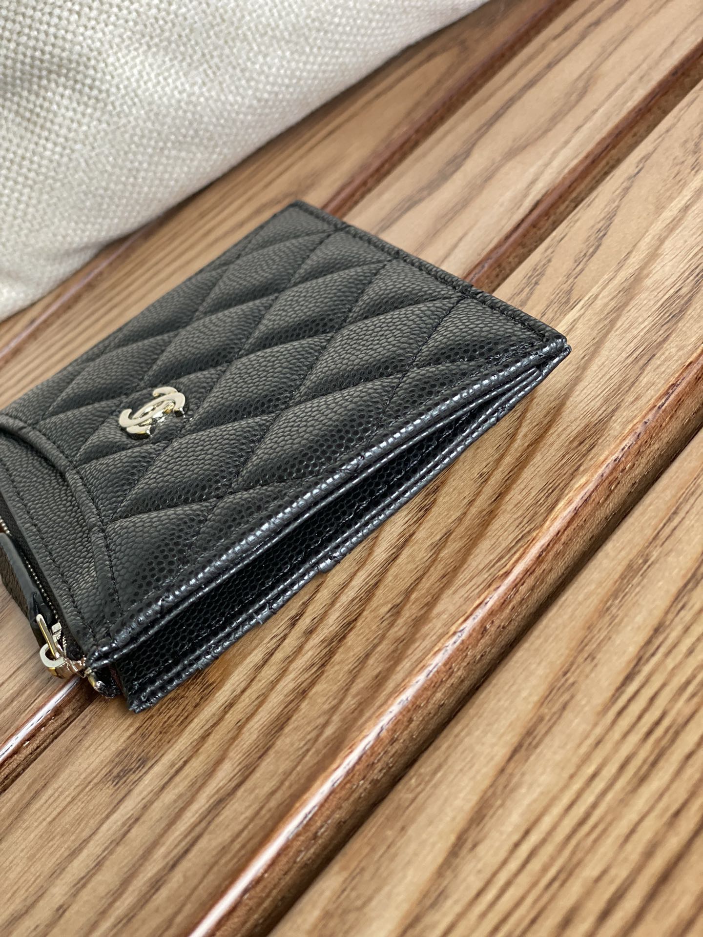 CC A84105 Coin Case Black Sliver Metal Caviar 240747