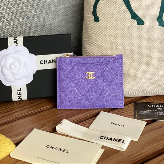 CC A84105 Coin Case Purple Gold Metal Caviar 240731