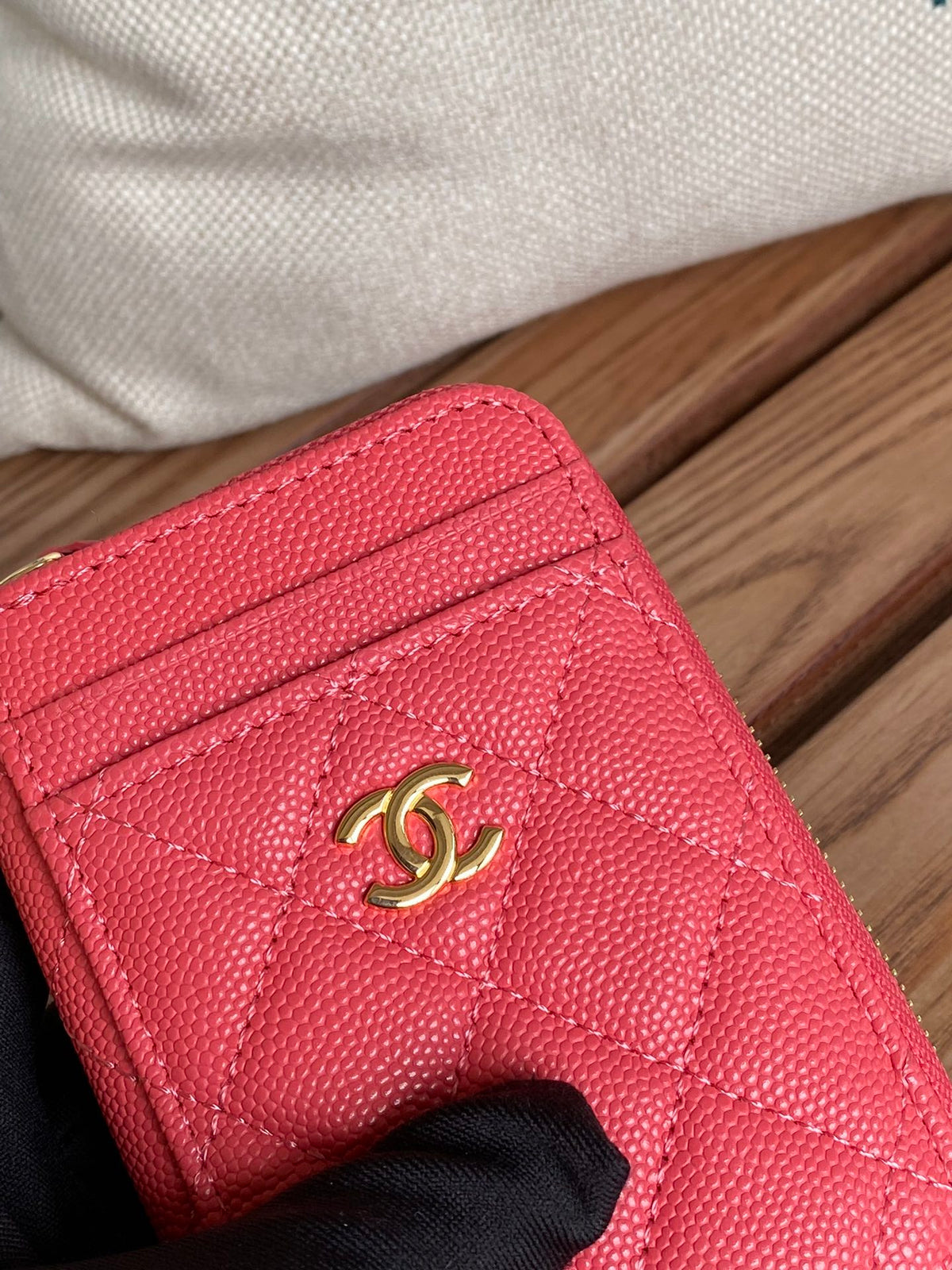 CC 22A Zippy Coin Purse Pink Caviar GHW 223902