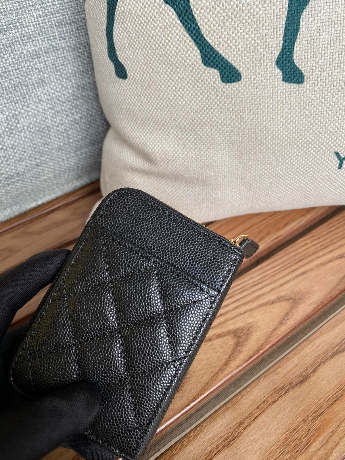 CC 22A Zippy Coin Purse Black Caviar GHW 223922