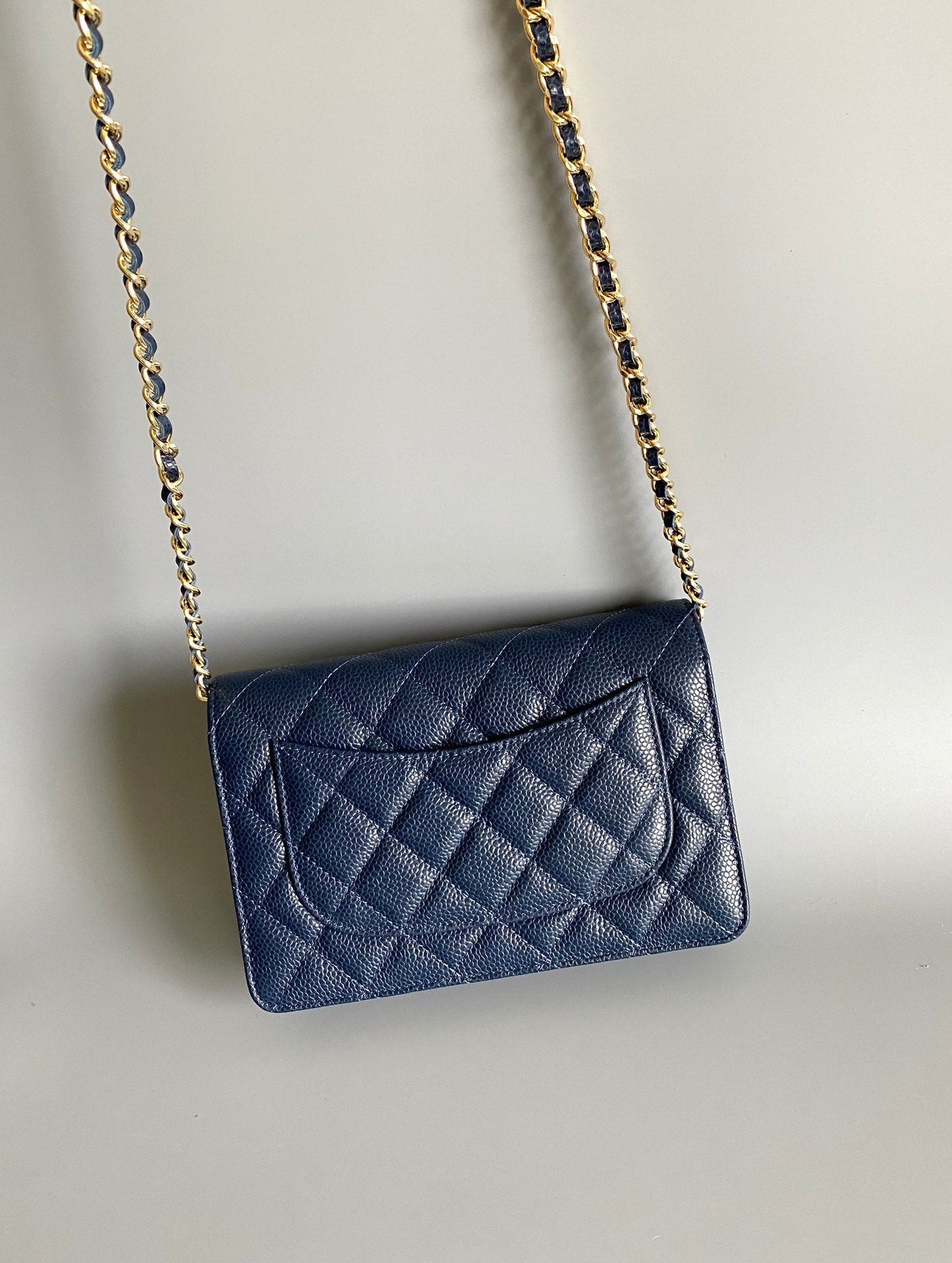 CC WOC Fortune Bag Navy Blue Quilted Caviar Leather 223295