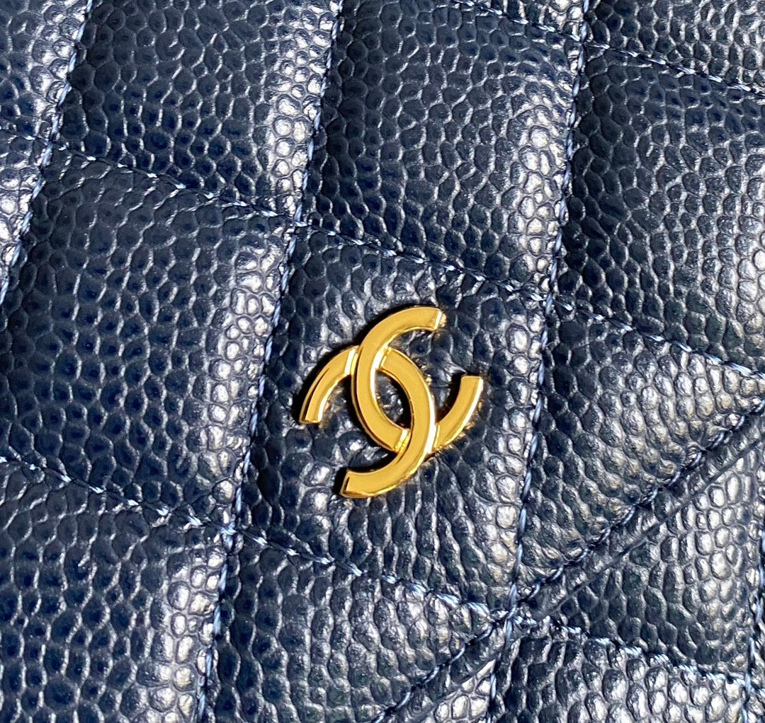 CC WOC Fortune Bag Navy Blue Quilted Caviar Leather 223295