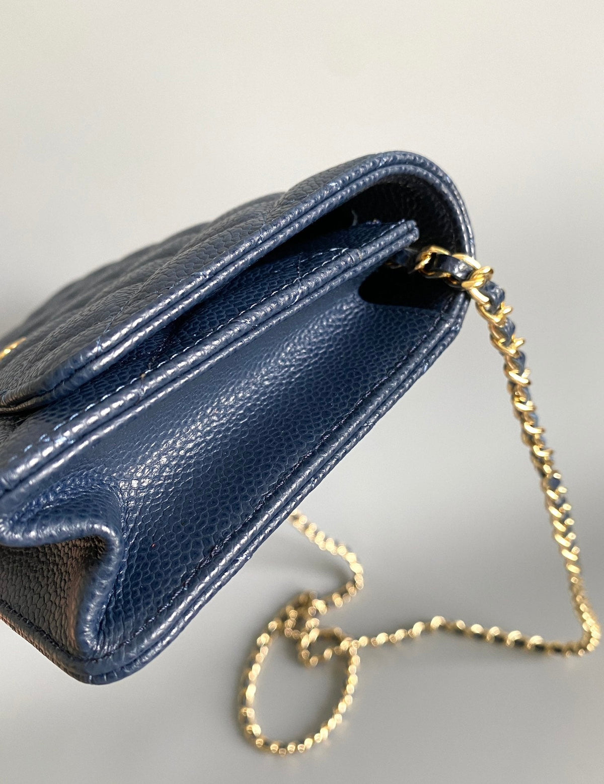 CC WOC Fortune Bag Navy Blue Quilted Caviar Leather 223295