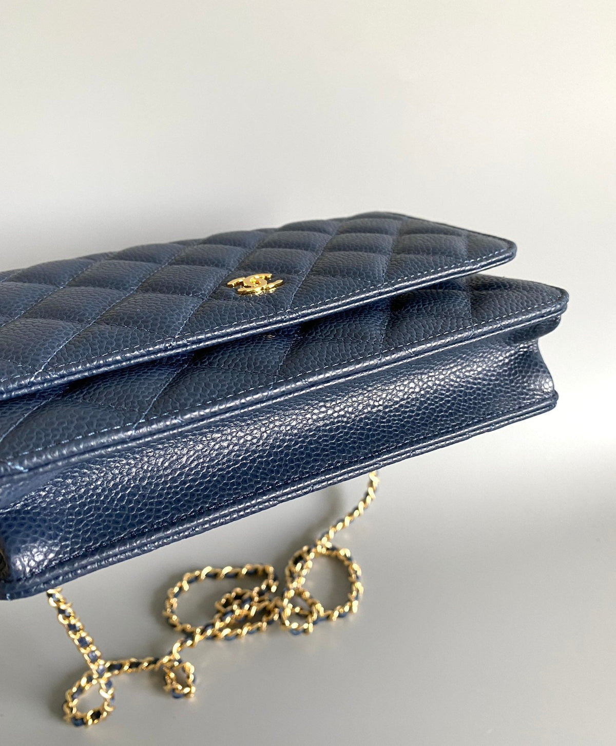 CC WOC Fortune Bag Navy Blue Quilted Caviar Leather 223295