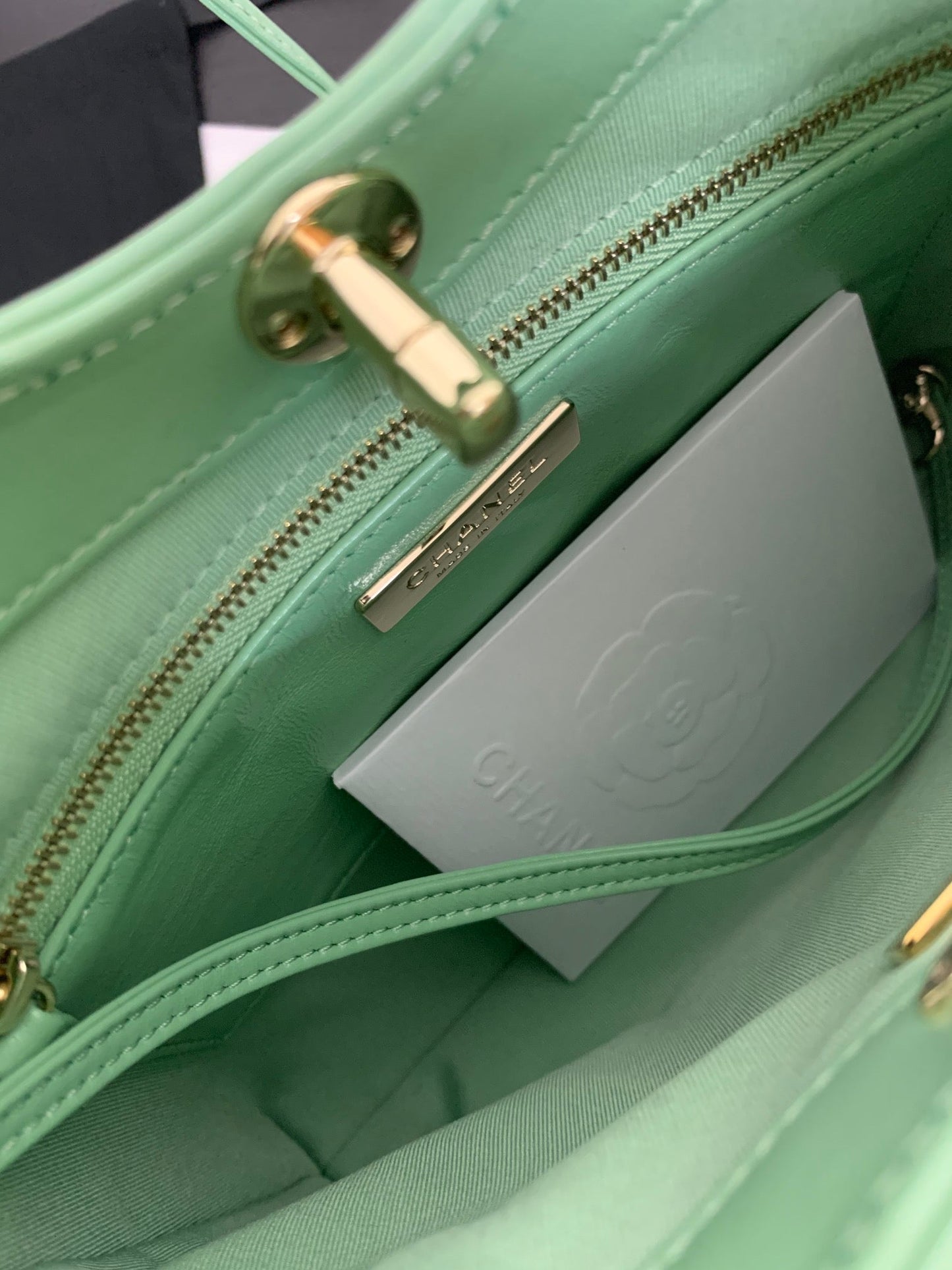 CC 31 Mini Shopping Bag 23cm Mint Green Calfskin