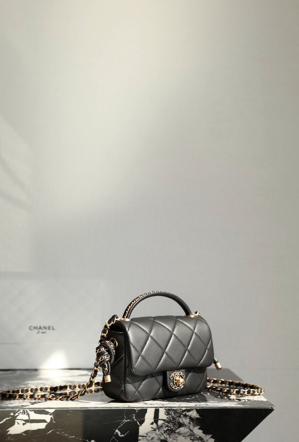 CC Mini Flap Bag 18 Black Lambskin