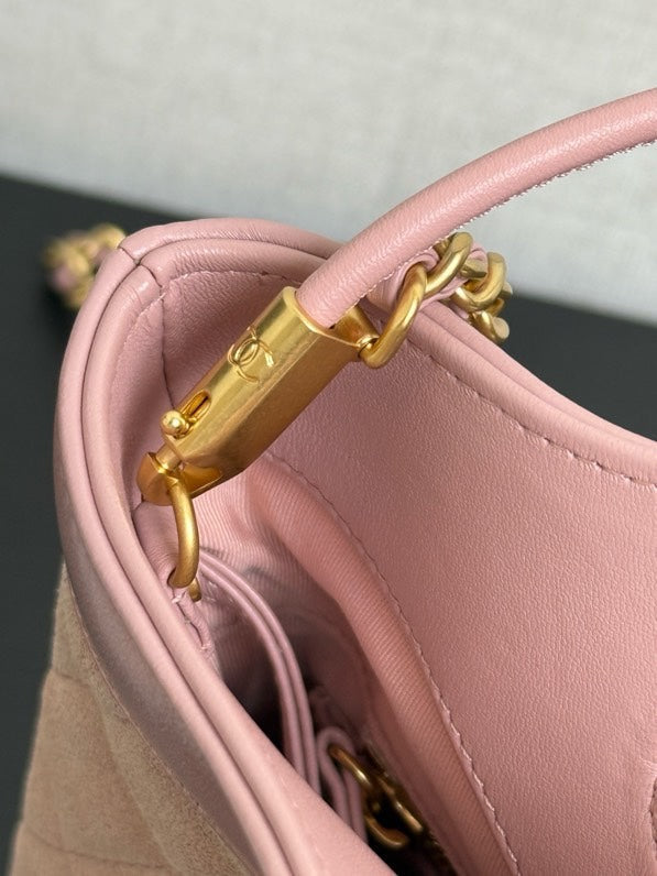 CC 31 Mini Shopping Bag 23cm Pink Suede Calfskin