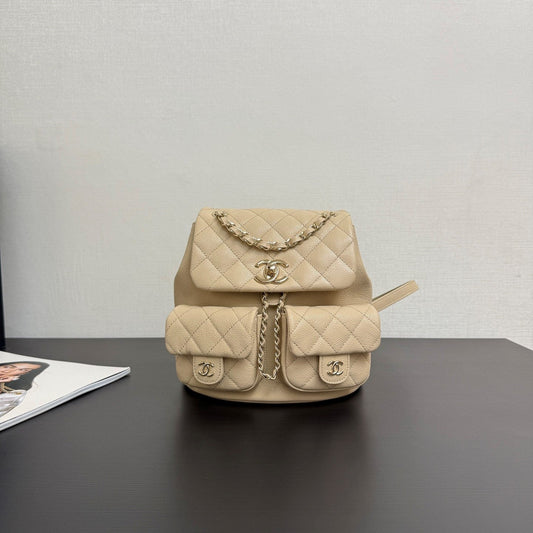 CC Mini Duma Backpack Light Beige Caviar