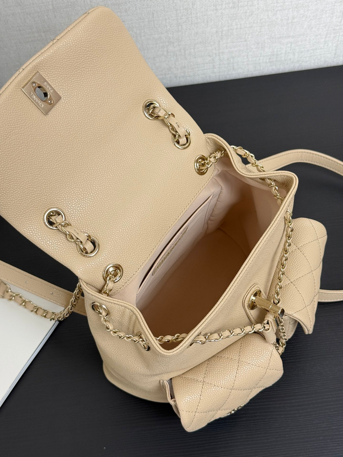 CC Mini Duma Backpack Light Beige Caviar