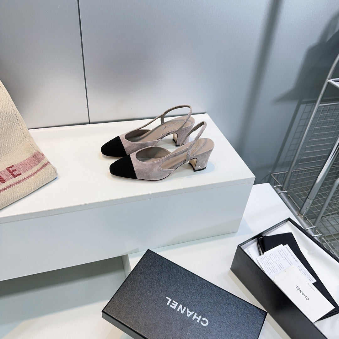 CC 25 SlingBack 65mm Grey Black Suede 388465