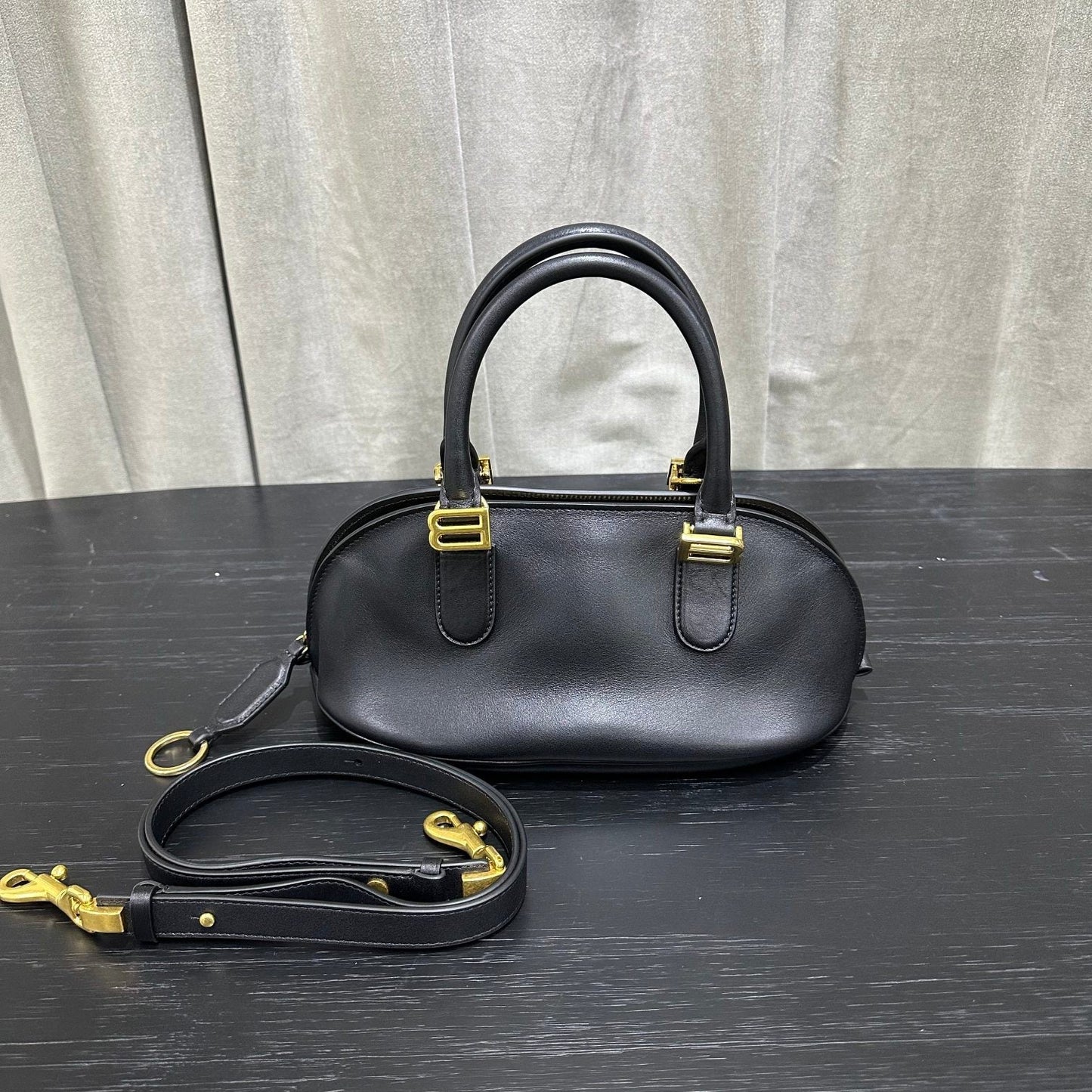 Balenciaga  Bolero Bowling Bag Black Calfksin