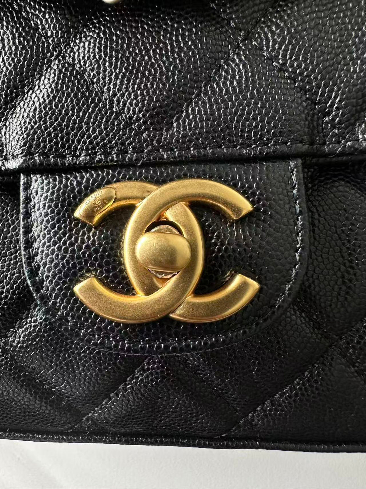 CC AS5240 Flap Bag 22cm Black Caviar Leather