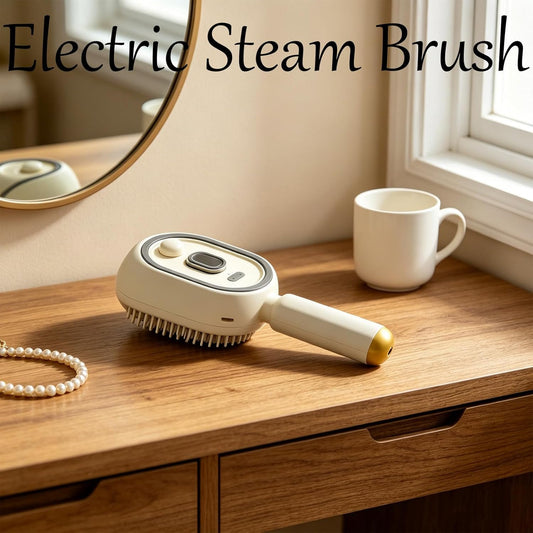 2026 New Electric Steam Brush, Electric Steam Brushs for Hair, Rechargeable Steam Hair Straightener with Water Spray, Detangling Steam Brush for Reduce Frizz, Nourishes Hairs (Pink Set)