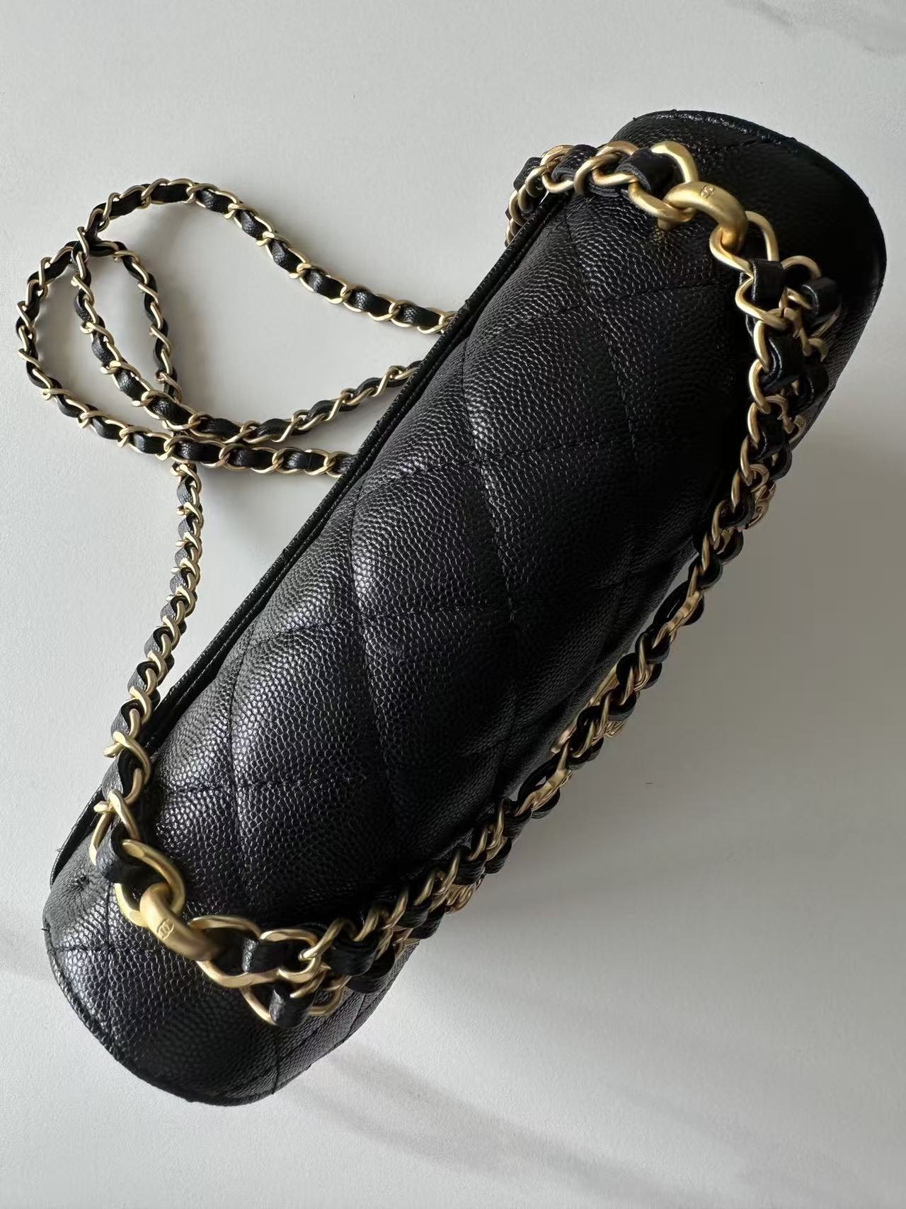 CC AS5240 Flap Bag 22cm Black Caviar Leather