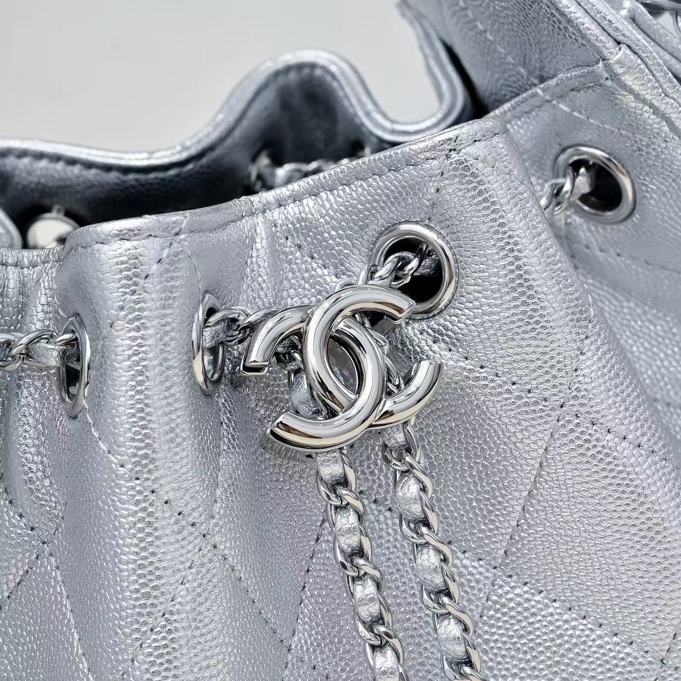 CC Cruise 25/26 Mini Handbag Sliver Caviar Leather