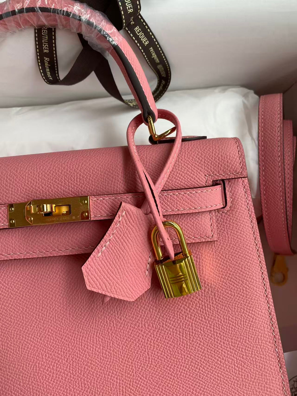 HM Mini Kelly 25cm Light Pink Epsom Leather