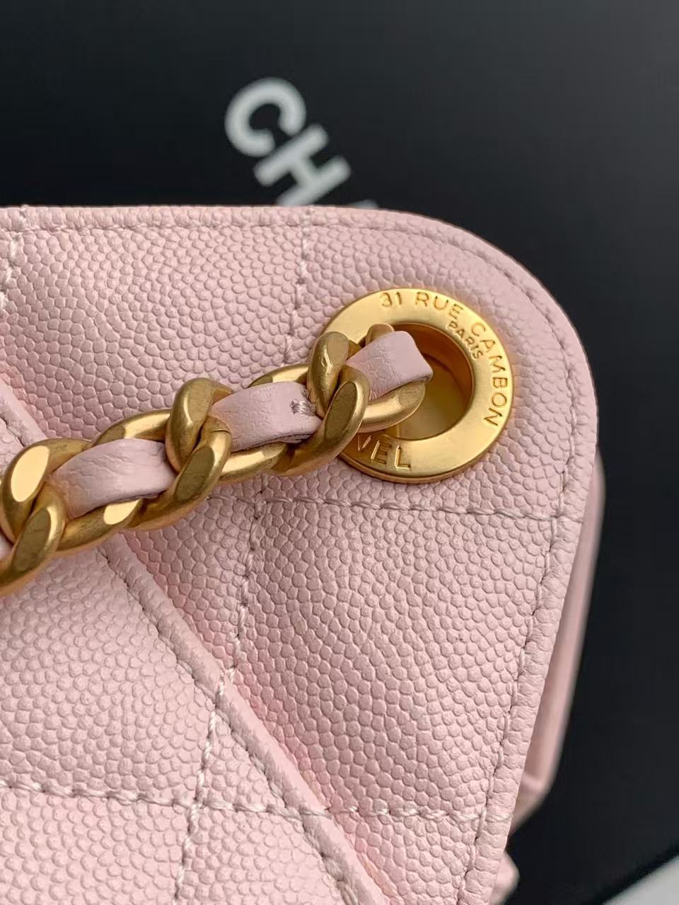 Chanel 2026 Hobo Bag 22cm Muted Pink Caviar Leather