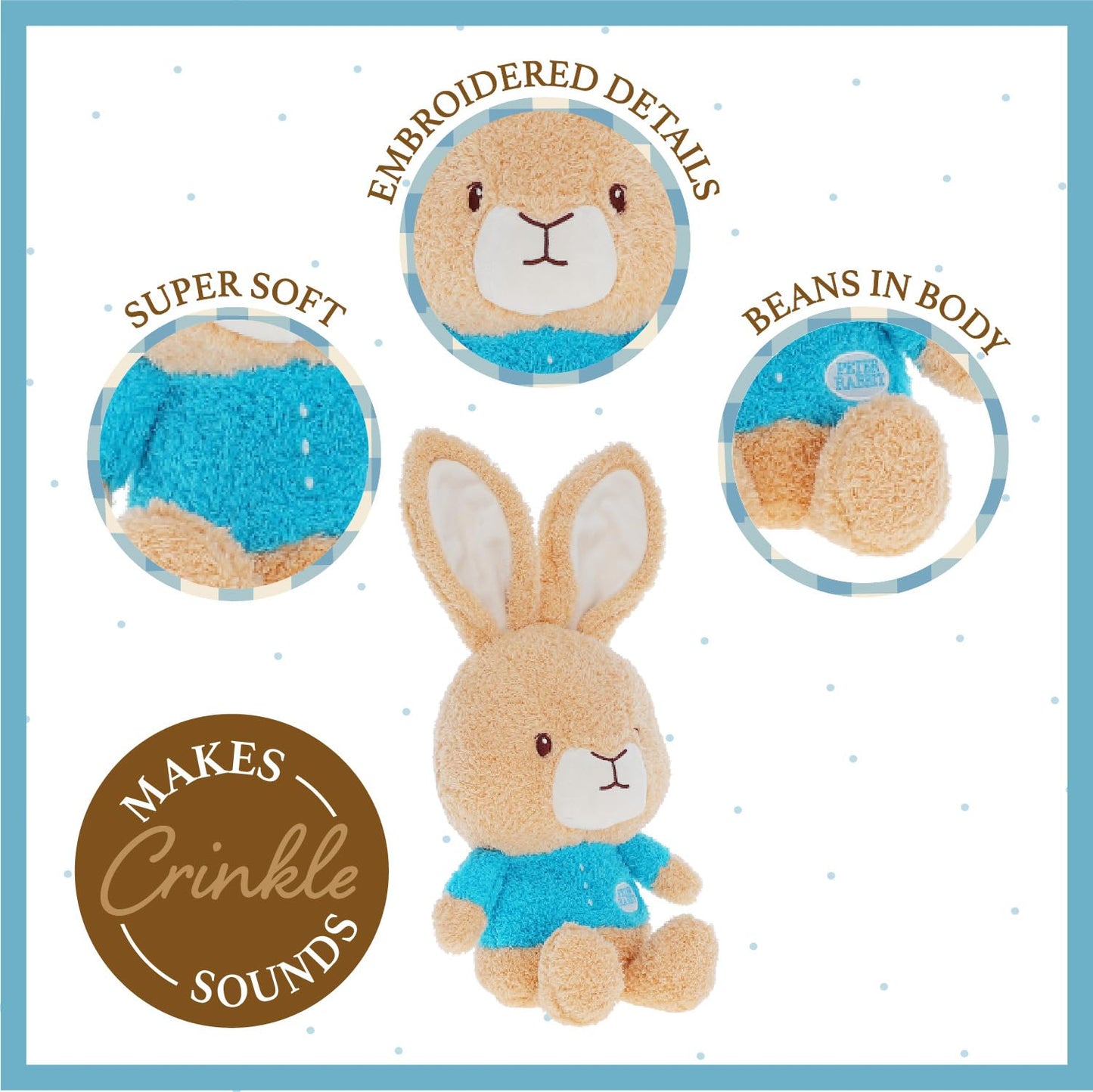 KIDS PREFERRED Peter Rabbit Bunny Plush Toy - Soft 12" Stuffed Animal for Baby & Toddler, Model 24284