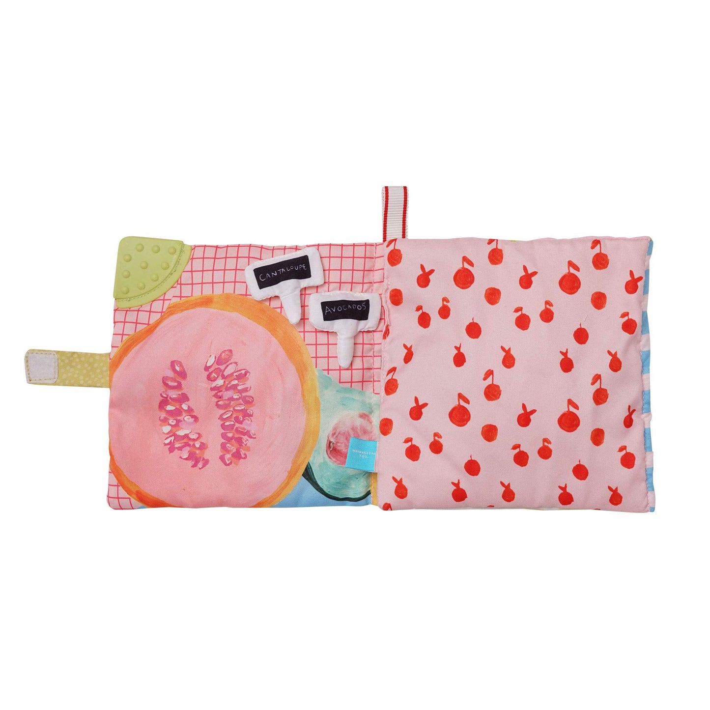 Manhattan Toy Mini-Apple Farm Soft Crinkle Book for Baby & Toddler, Multicolor, Medium, Fabric with Discovery Mirror and Textured Teether