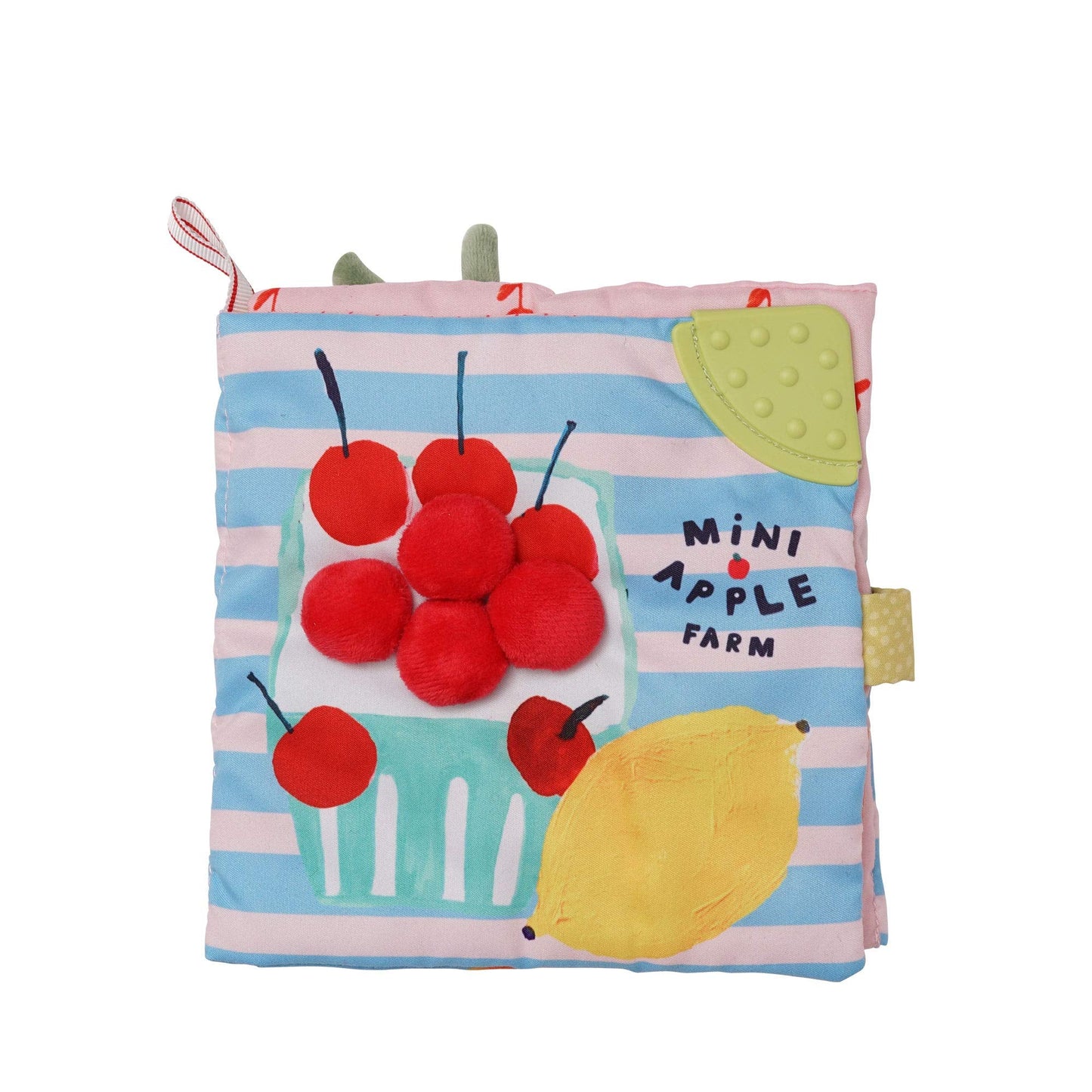 Manhattan Toy Mini-Apple Farm Soft Crinkle Book for Baby & Toddler, Multicolor, Medium, Fabric with Discovery Mirror and Textured Teether