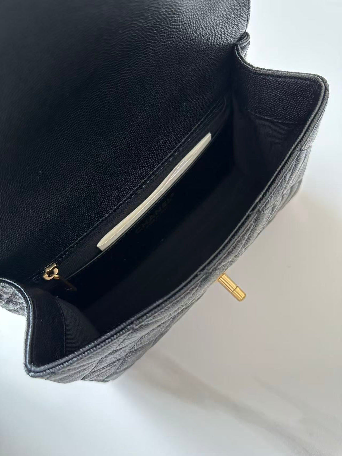 CC AS5240 Flap Bag 22cm Black Caviar Leather