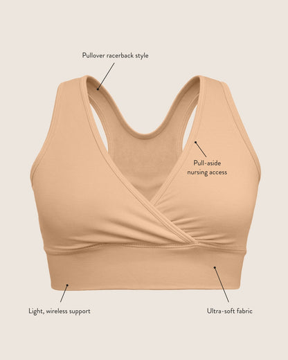 French Terry Racerback Nursing & Sleep Bra | Evergreen