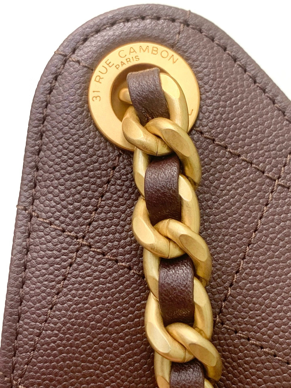 CC 25C Hobo Bag 30cm Dark Brown Grained Calfskin