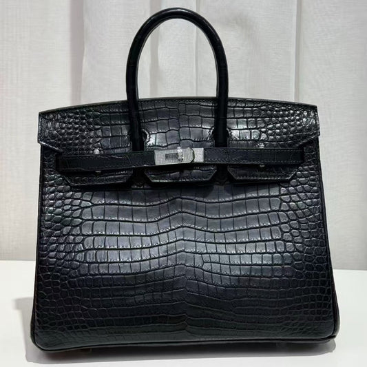 HM Birkin 35cm Black Crocodile Silver Hardware (Needs 30 days to prepare goods)