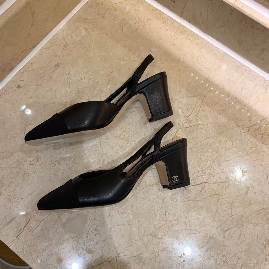 CC Slingback 60mm Black Lambskin