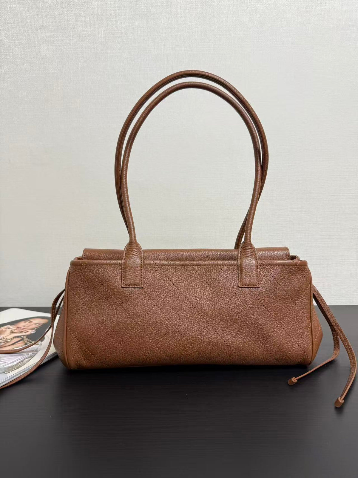 CC 26ss Small Shopping Bag 30.5cm Brown Grain Leather