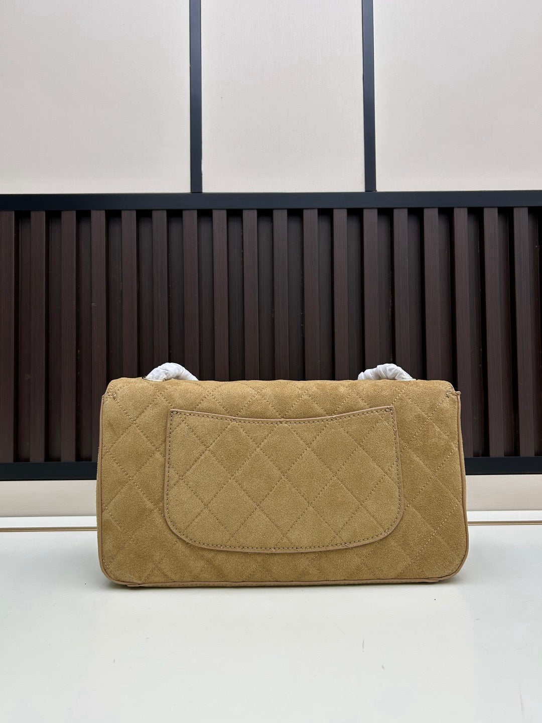 Chanel 2026 Maxi Flap Bag 32cm Beige Suede Calfskin