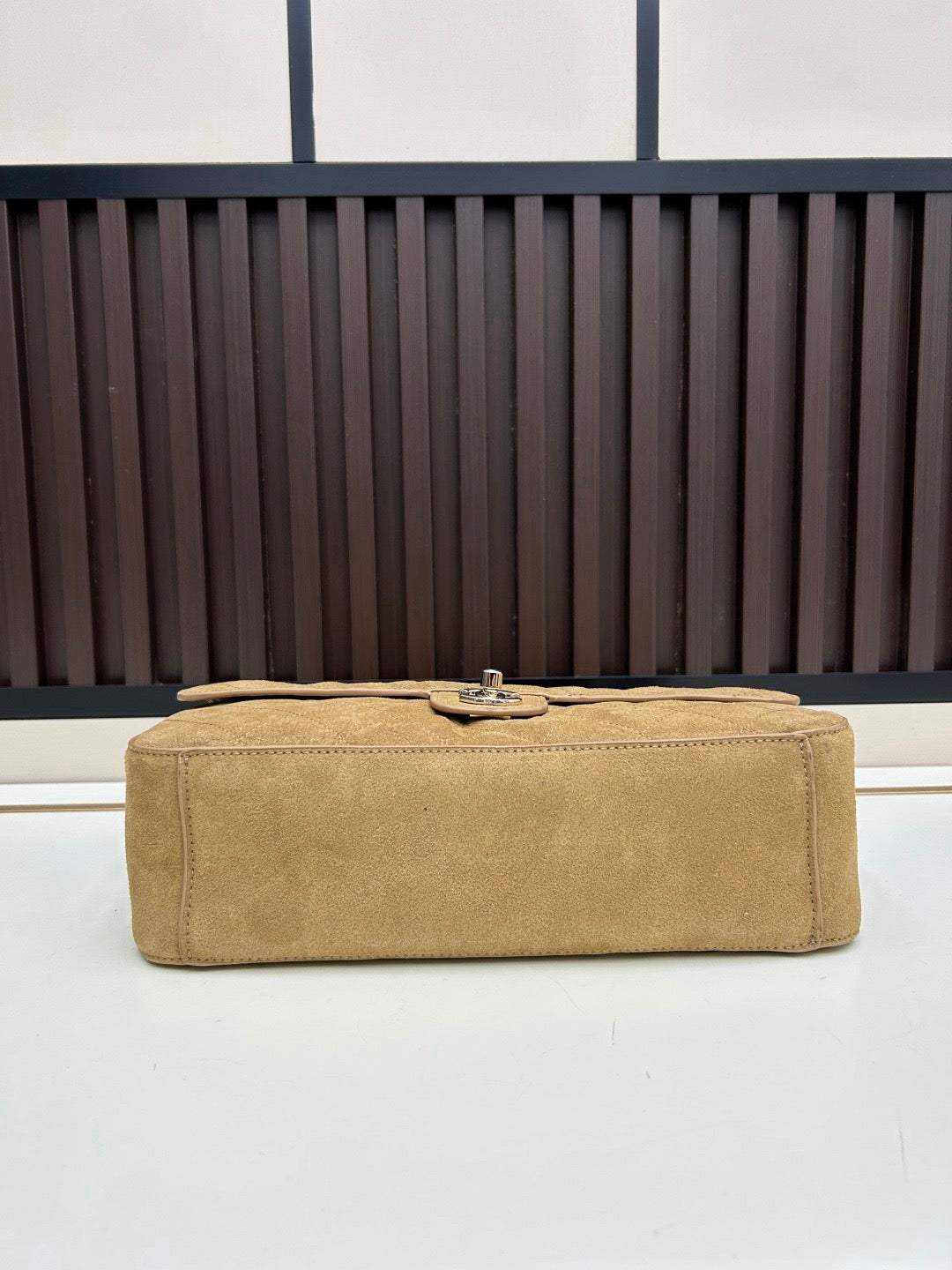 Chanel 2026 Maxi Flap Bag 32cm Beige Suede Calfskin