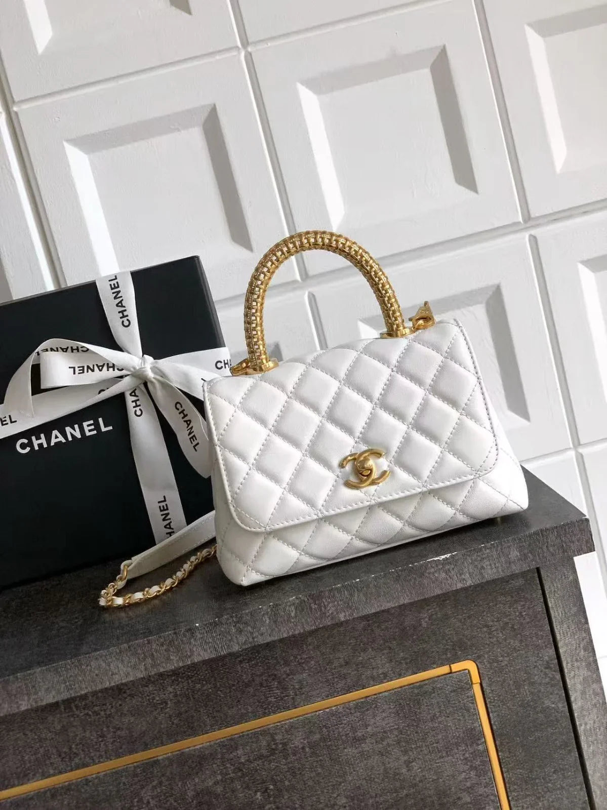 Chanel 2026 Quilted Coco Handle Flap Bag 14cm Calfskin