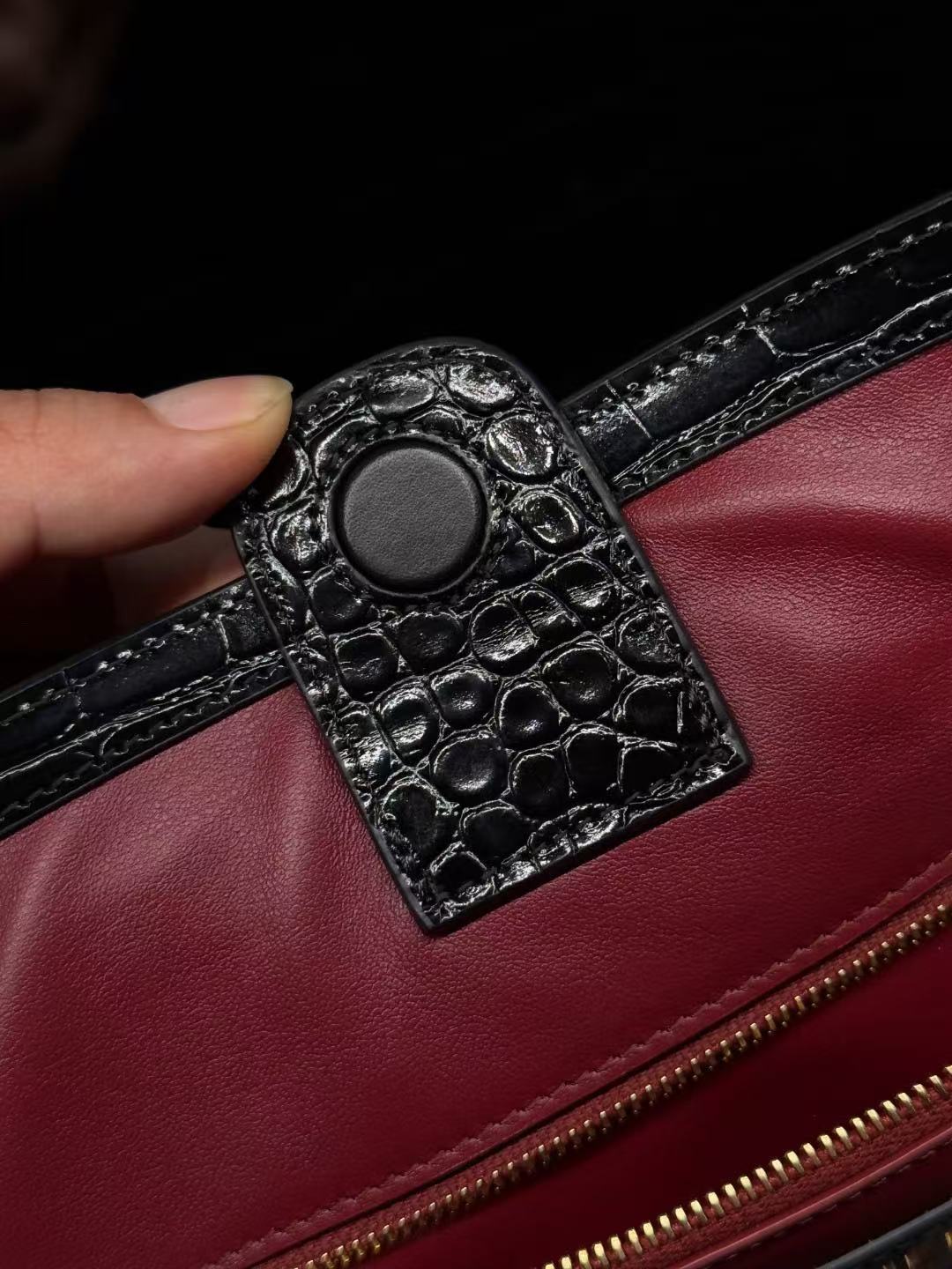 CC 2026 Small Shopping Bag 39cm Black Crocodile Embossed Calfskin GHW