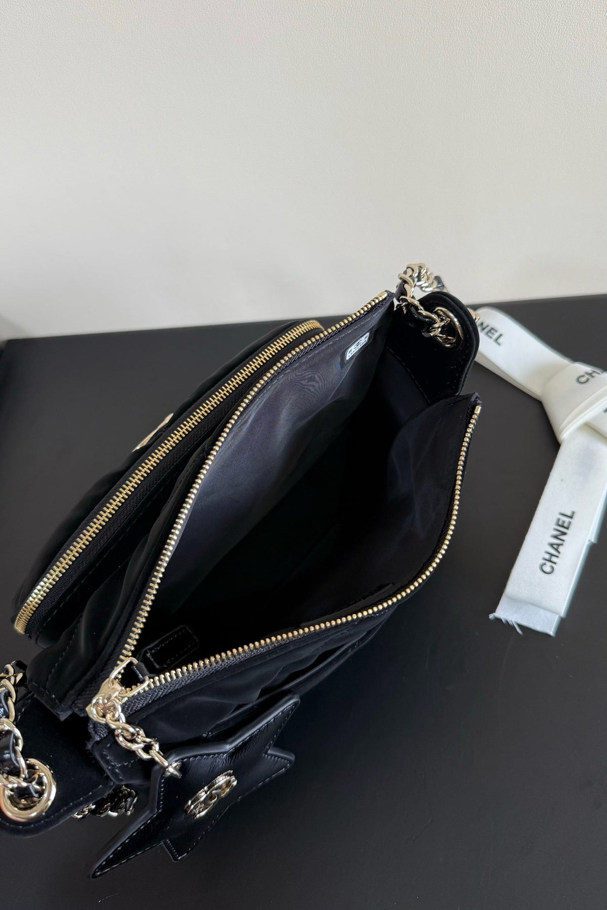 CC 25/56 Small Zipped Case Black Velvet GHW
