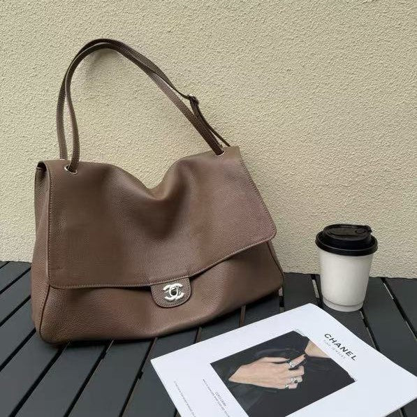 Chanel 2026 Maxi Flap Bag 38.5cm Brown Calfskin