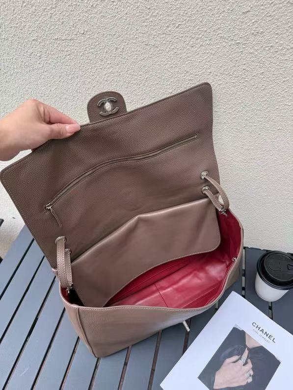 Chanel 2026 Maxi Flap Bag 38.5cm Brown Calfskin
