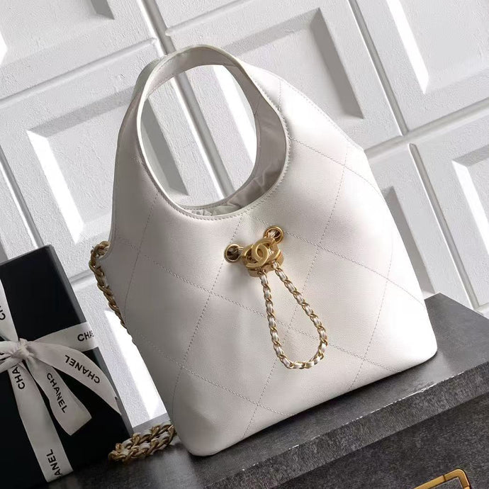 Chanel 2026 Small Shopping Bag 22cm White Calfskin