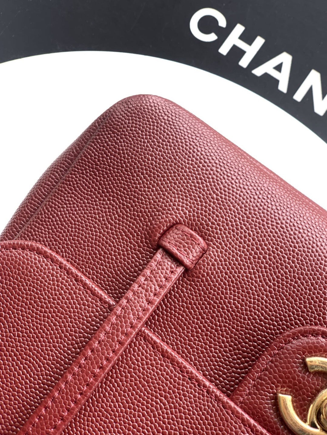 Chanel 26 Shoulder Bag 22 Deep Red Caviar Leather