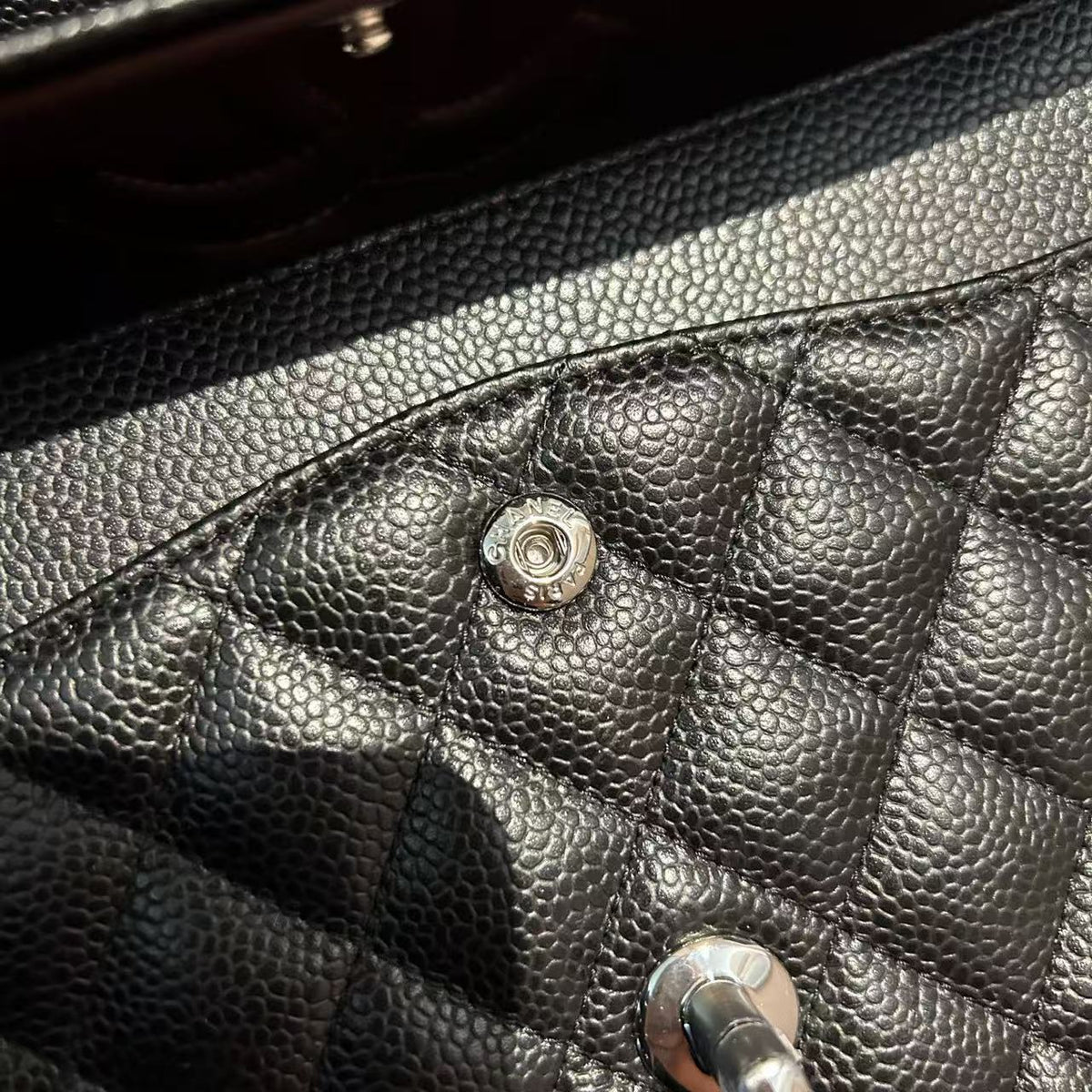 CC Mini Flap Bag 25cm Black Caviar Leather SHW